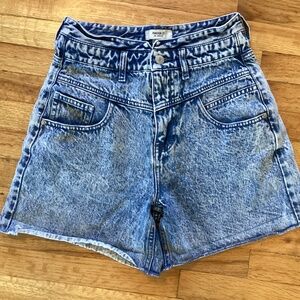High Waist Acid Wash Jean Shorts FOREVER 21